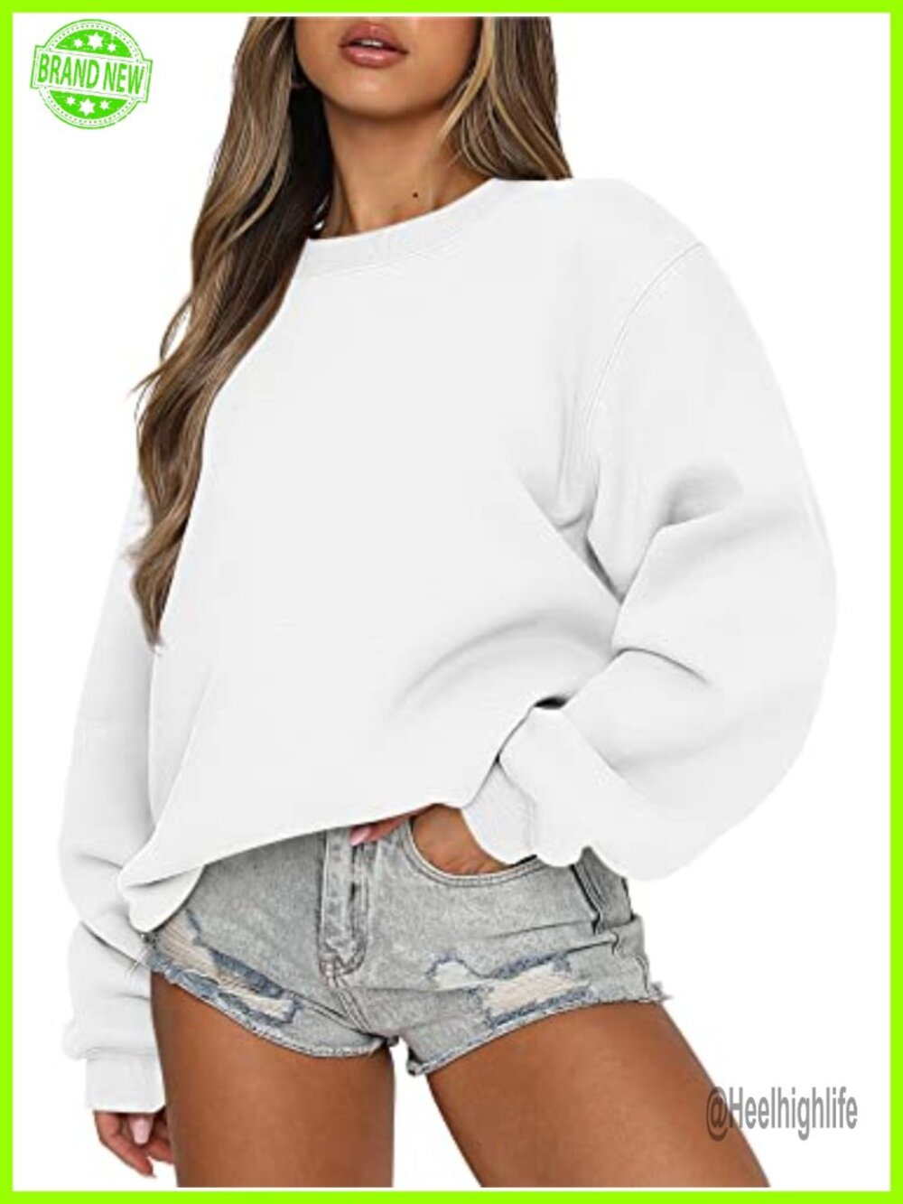 Womens Oversized Crewneck Sweatshirt Pullover Loose Fit Fall Top Casual